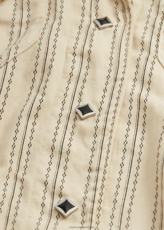 Ralph Lauren naised triibuline satiinist lääne jope PR0V3634 kreemjas/must