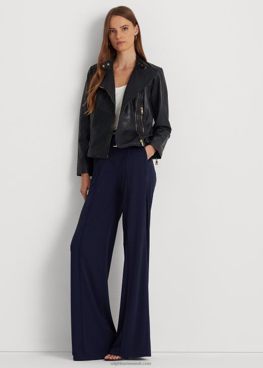 Ralph Lauren naised trummeldatud nahast motojope PR0V9449 merevägi