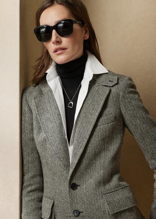 Ralph Lauren naised tviidjakk PR0V3463 must/kreem