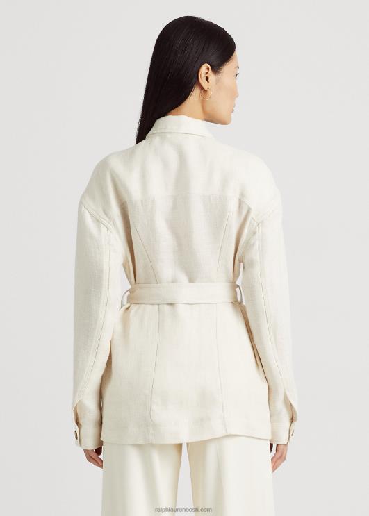 Ralph Lauren naised vööga kalasaba linasest särgist jope PR0V4047 mascarpone kreem