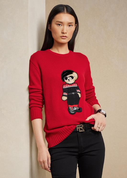 Ralph Lauren naised Kuu uusaasta polo karu kampsun PR0V9324 erepunane