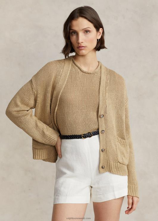 Ralph Lauren naised V-kaelusega linasegust kardigan PR0V2936 põhiliiv