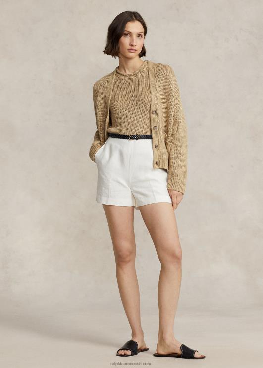 Ralph Lauren naised V-kaelusega linasegust kardigan PR0V2936 põhiliiv