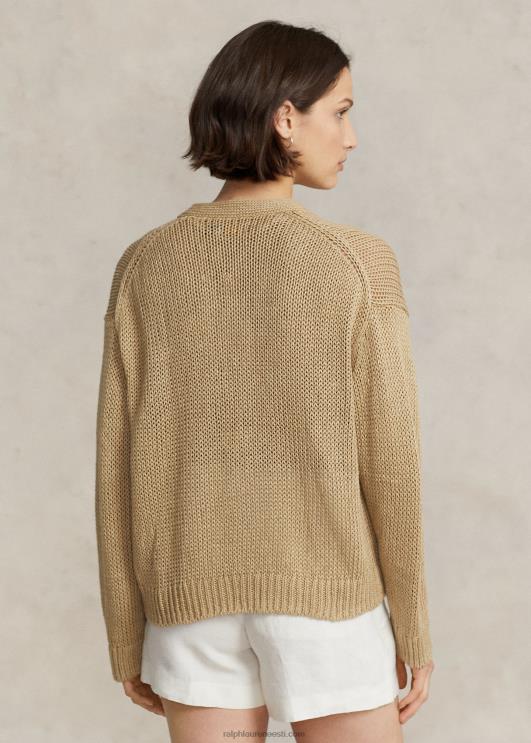 Ralph Lauren naised V-kaelusega linasegust kardigan PR0V2936 põhiliiv