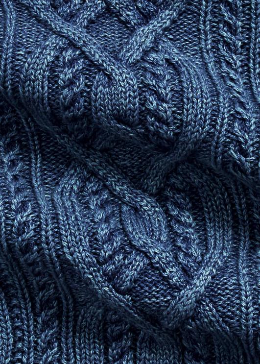 Ralph Lauren naised aran-kootud puuvillane kaelusega kampsun PR0V3666 keskmine indigo