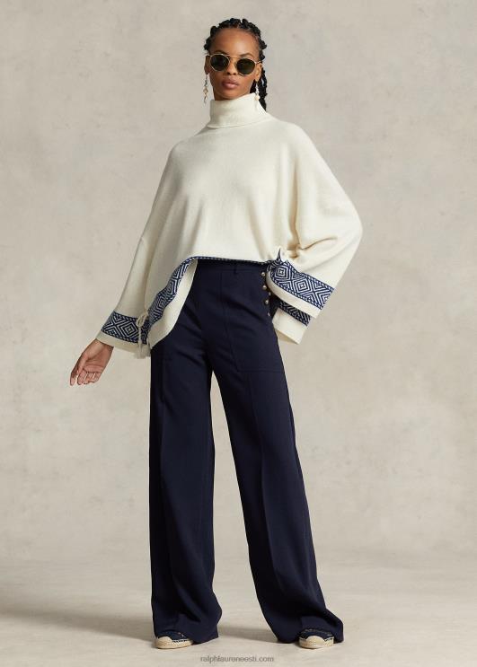 Ralph Lauren naised geomotiiviga kašmiir-kilpkael PR0V3075 pärgamentkreem/meresest