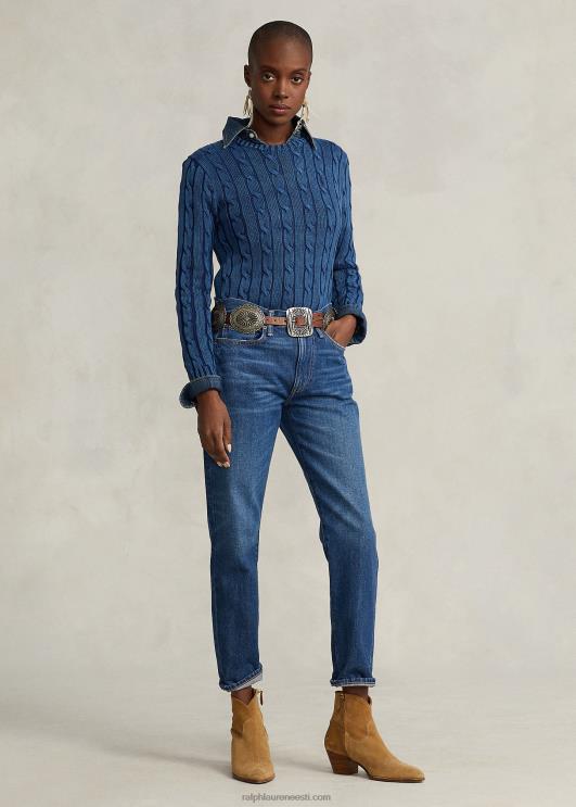 Ralph Lauren naised õhuke kaabliga kootud kampsun PR0V3357 indigo