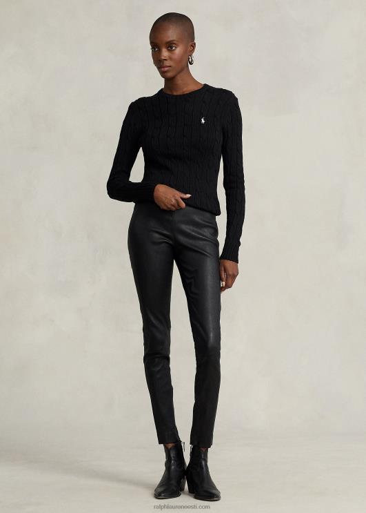 Ralph Lauren naised õhuke kaabliga kootud kampsun PR0V3359 must valge