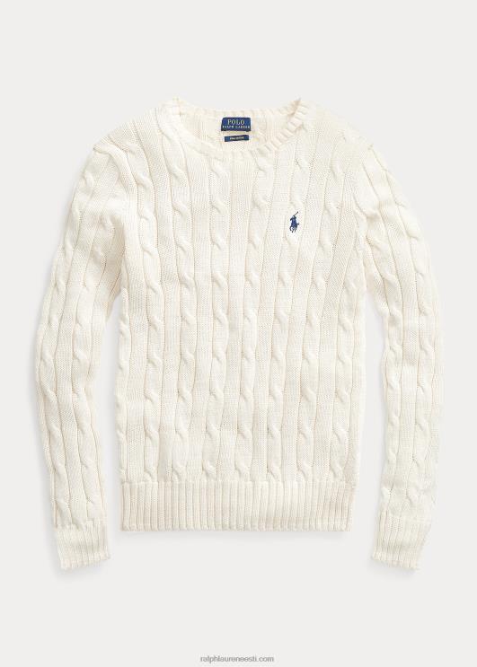 Ralph Lauren naised õhuke kaabliga kootud kampsun PR0V3360 kreem