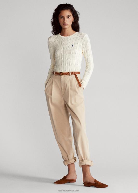 Ralph Lauren naised õhuke kaabliga kootud kampsun PR0V3360 kreem