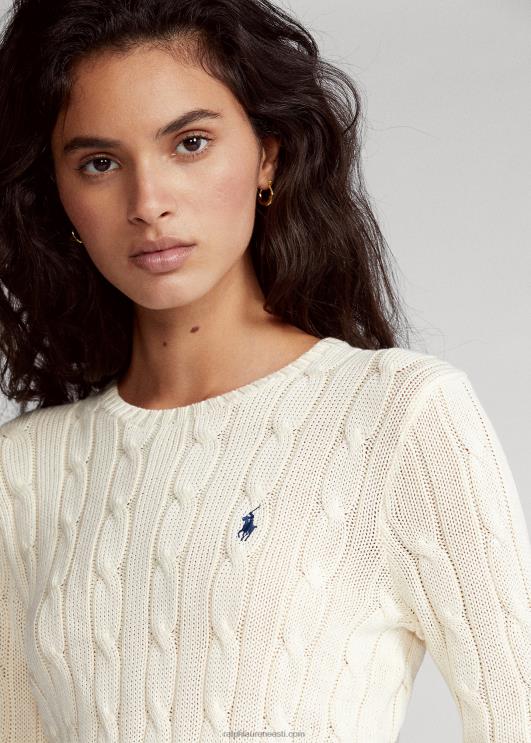 Ralph Lauren naised õhuke kaabliga kootud kampsun PR0V3360 kreem