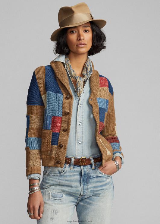 Ralph Lauren naised indigo rätikkraega kardigan PR0V3647 pruun multi