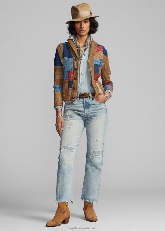 Ralph Lauren naised indigo rätikkraega kardigan PR0V3647 pruun multi