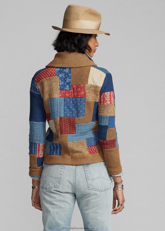 Ralph Lauren naised indigo rätikkraega kardigan PR0V3647 pruun multi