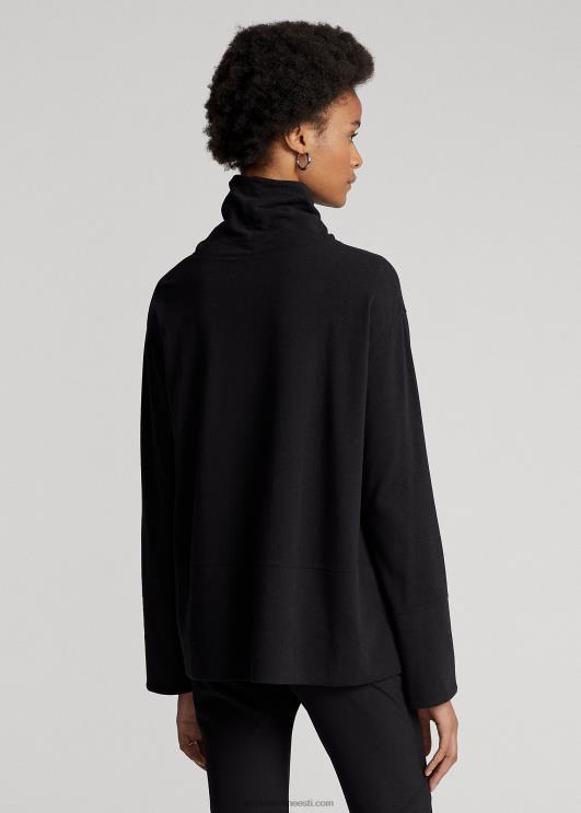 Ralph Lauren naised jõudlus puuvillasegune kilpkaelus PR0V3567 must