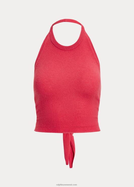 Ralph Lauren naised kärbitud kašmiirist koosneva lipsuga päitsed PR0V2944 päikeseloojangu punane