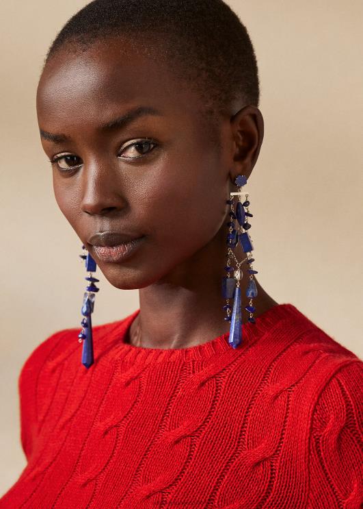 Ralph Lauren naised kärbitud kaabliga kootud kašmiirkampsun PR0V3471 rouge