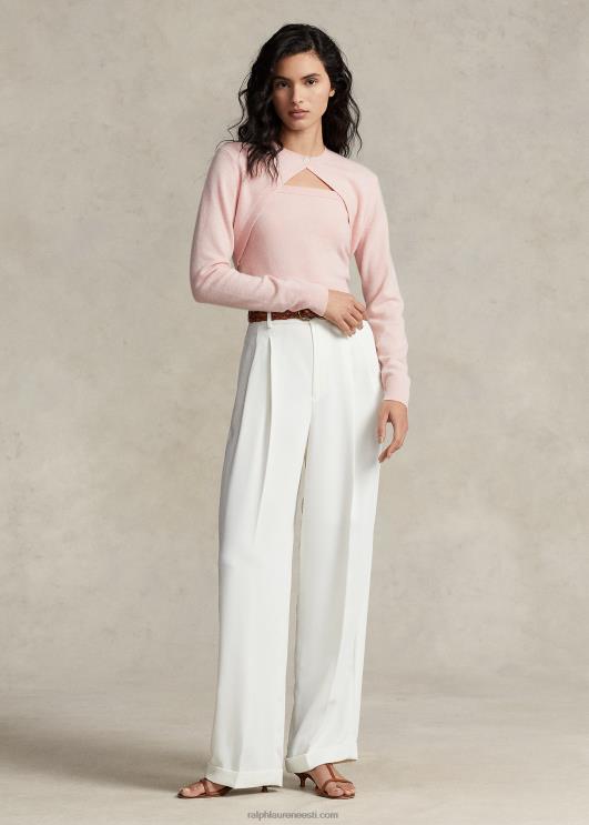 Ralph Lauren naised kašmiirist kärbitud õlgu kehitanud kardigan PR0V9205 roosa liiv