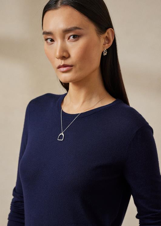 Ralph Lauren naised kašmiirist kaelusega kampsun PR0V3447 luksuslik merevägi