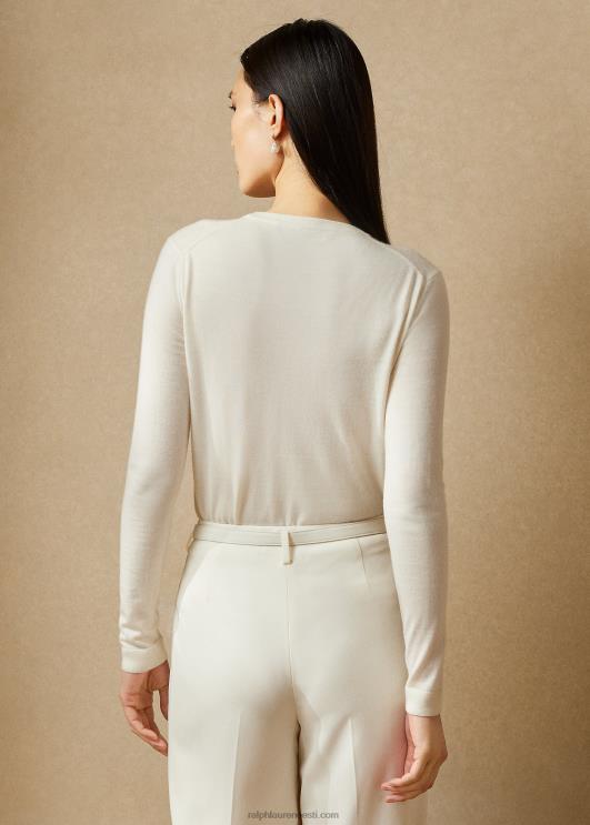 Ralph Lauren naised kašmiirist kaelusega kampsun PR0V3449 lux kreem