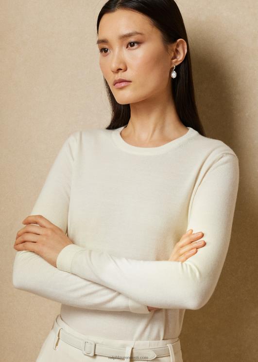 Ralph Lauren naised kašmiirist kaelusega kampsun PR0V3449 lux kreem