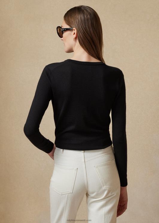 Ralph Lauren naised kašmiirist kaelusega kampsun PR0V9348 must