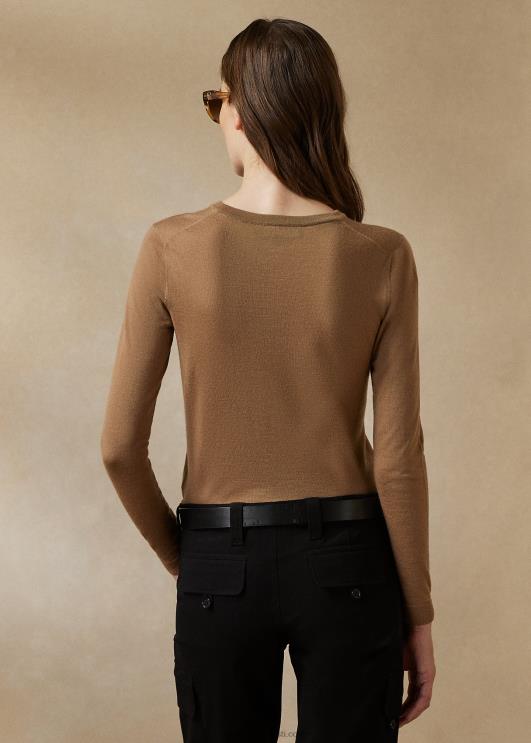 Ralph Lauren naised kašmiirist kaelusega kampsun PR0V9350 kaamel