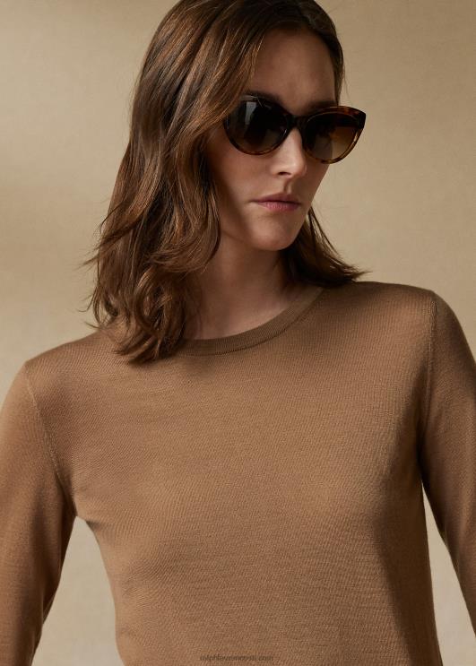 Ralph Lauren naised kašmiirist kaelusega kampsun PR0V9350 kaamel