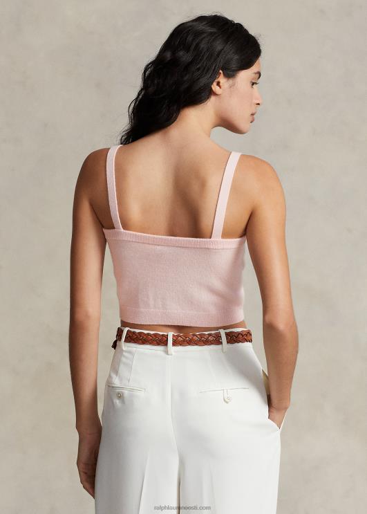 Ralph Lauren naised kašmiirist sirge kaelusega topp PR0V3202 roosa liiv