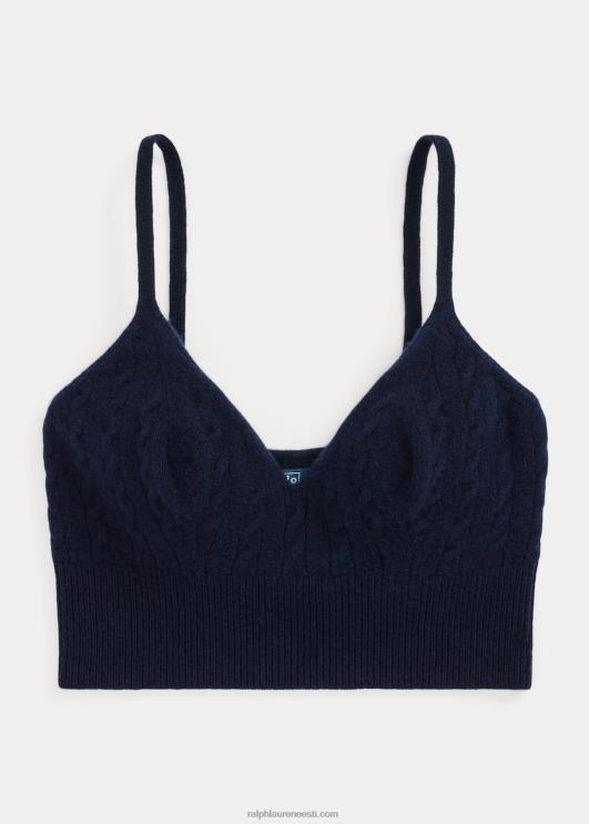 Ralph Lauren naised kaabel-kootud villa-kašmiirist bralette PR0V3115 merevägi