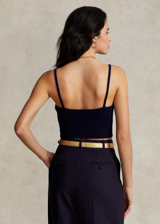 Ralph Lauren naised kaabel-kootud villa-kašmiirist bralette PR0V3115 merevägi