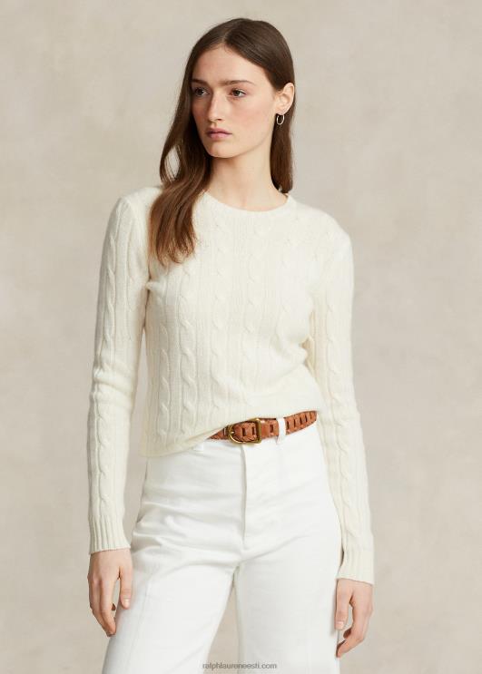 Ralph Lauren naised kaabliga kootud kašmiirist kampsun PR0V9113 kreem