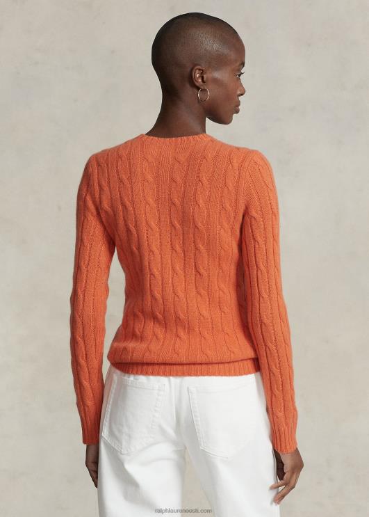 Ralph Lauren naised kaabliga kootud kašmiirist kampsun PR0V9115 päikeseloojangu taevas