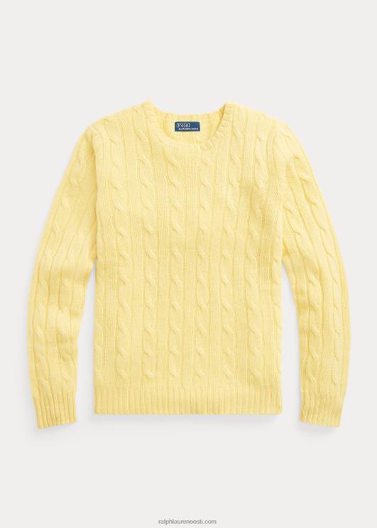 Ralph Lauren naised kaabliga kootud kašmiirist kampsun PR0V9116 kollaseks langeda