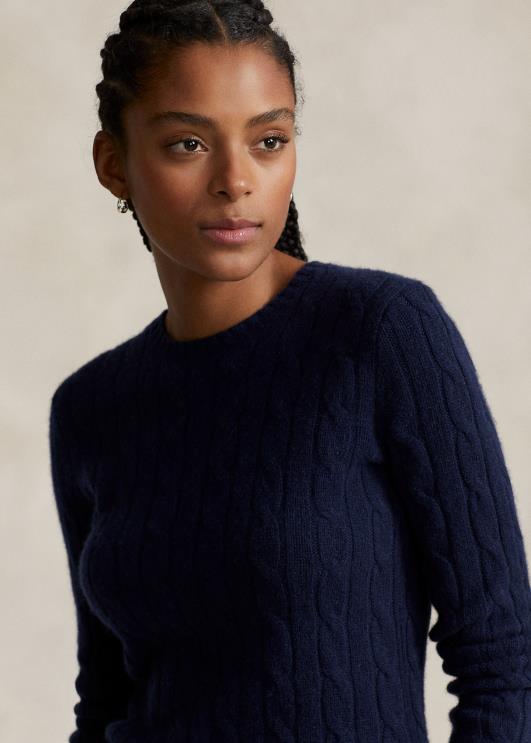 Ralph Lauren naised kaabliga kootud kašmiirist kampsun PR0V9118 jahimeeste merevägi