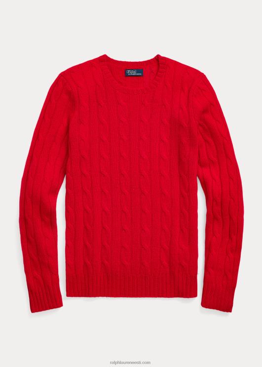 Ralph Lauren naised kaabliga kootud kašmiirist kampsun PR0V9119 2000 rubla punane