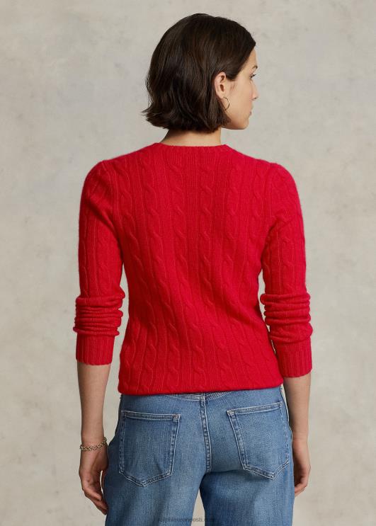 Ralph Lauren naised kaabliga kootud kašmiirist kampsun PR0V9119 2000 rubla punane