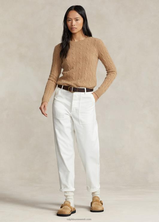 Ralph Lauren naised kaabliga kootud kašmiirist kampsun PR0V9120 kollektsioon kaameli melange