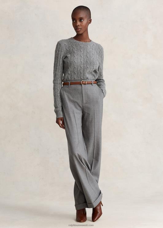 Ralph Lauren naised kaabliga kootud kašmiirist kampsun PR0V9121 pataljoni hall kanarbik