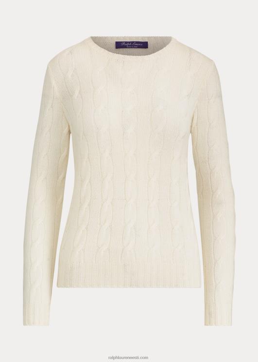 Ralph Lauren naised kaabliga kootud kašmiirist kampsun PR0V9139 lux kreem