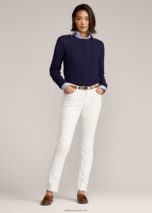 Ralph Lauren naised kaabliga kootud kašmiirist kampsun PR0V9141 luksuslik merevägi