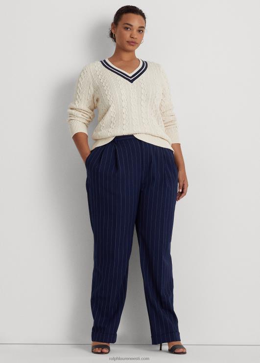 Ralph Lauren naised kaabliga kootud kriketikampsun PR0V4639 mascarpone kreem/laev