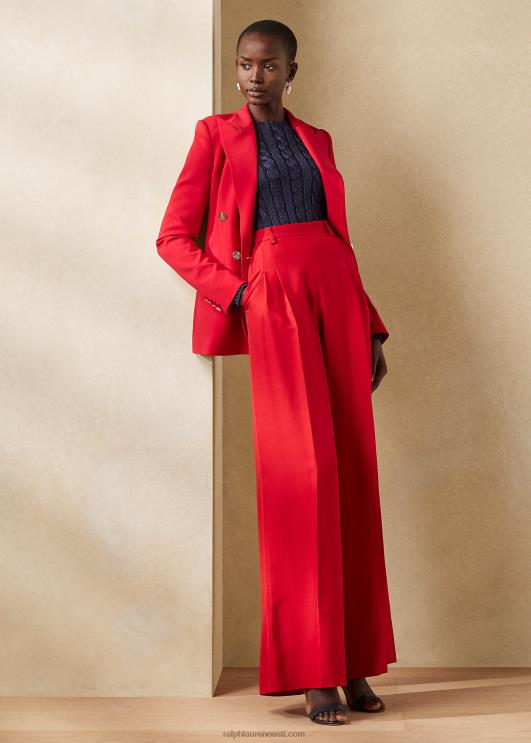 Ralph Lauren naised kaabliga kootud siidist kaelusega kampsun PR0V3488 luksuslik merevägi