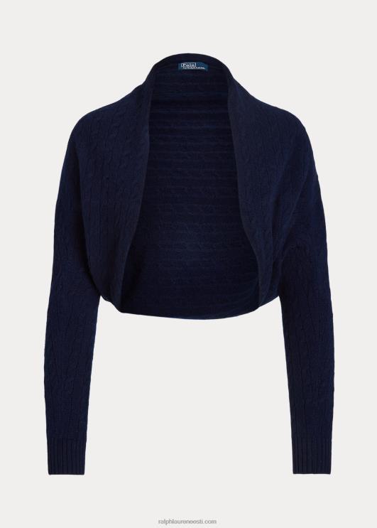 Ralph Lauren naised kaabliga kootud villane kašmiir õlgu kehita PR0V3103 merevägi