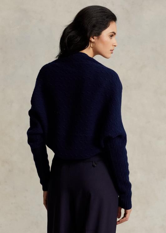 Ralph Lauren naised kaabliga kootud villane kašmiir õlgu kehita PR0V3103 merevägi