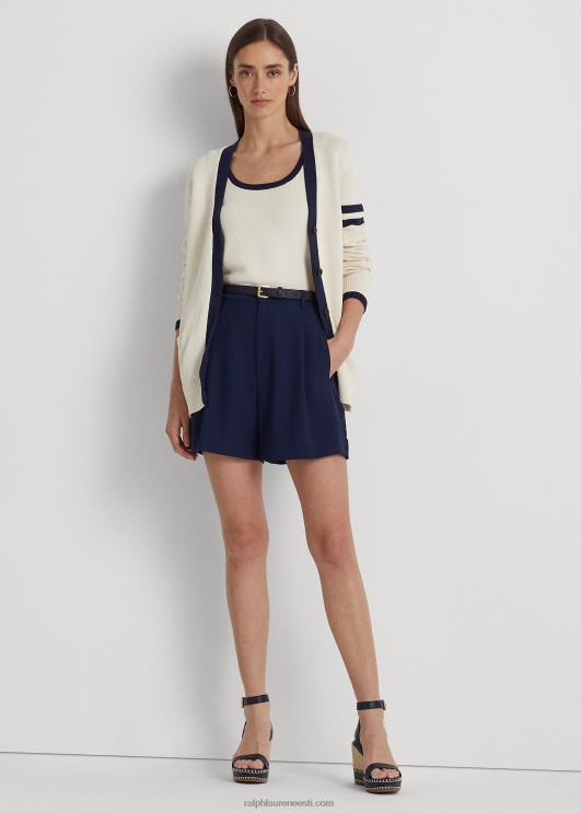 Ralph Lauren naised kahetooniline puuvillane kardigan PR0V9471 mascarpone kreem/laev