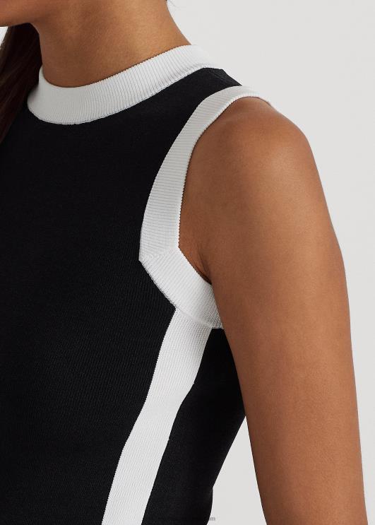 Ralph Lauren naised kahetooniline varrukateta kampsun PR0V3838 must valge