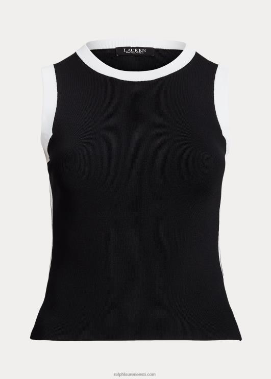 Ralph Lauren naised kahetooniline varrukateta kampsun PR0V9484 must valge