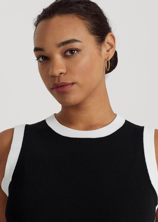 Ralph Lauren naised kahetooniline varrukateta kampsun PR0V9484 must valge