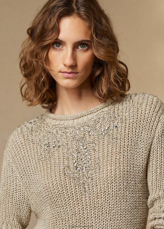 Ralph Lauren naised kaunistatud siidist rullkaelusega kampsun PR0V3541 pärgament tviid